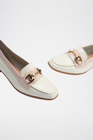 Mocassins em couro envernizado - Branco - Branco