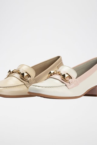 Mocassins em couro envernizado - Branco - Branco