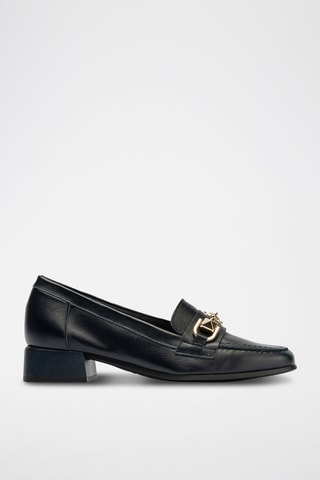 Mocassins em couro nappa - Bege - Azul-marinho