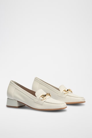 Mocassins em couro nappa - Bege - Branco