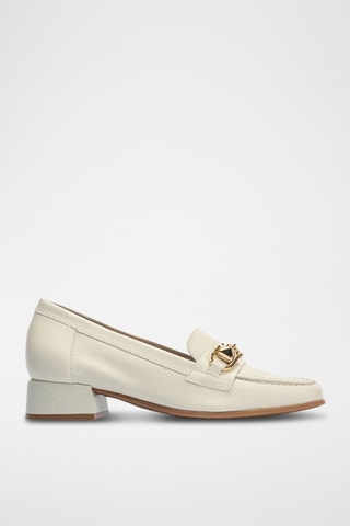 Mocassins em couro nappa - Bege - Branco