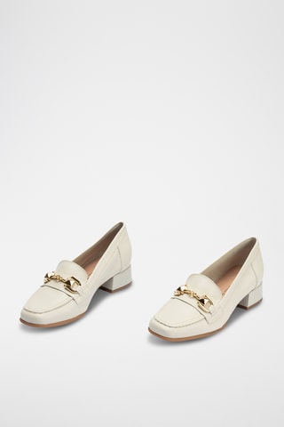 Mocassins em couro nappa - Bege - Branco