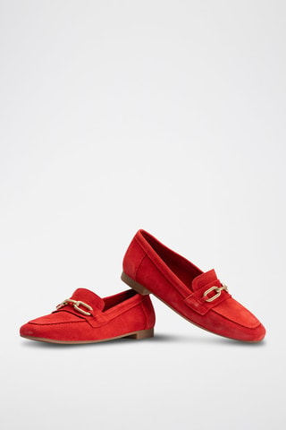 Mocassins de nobuck - Vermelho - Vermelho