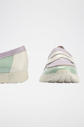 Mocassins em couro envernizado - Branco - Turquesa