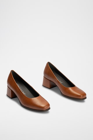 Sapatos de salto em couro - Bege