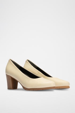 Sapatos de salto em couro - Bege