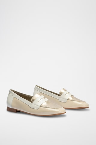 Mocassins em couro - Bege