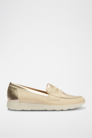 Mocassins em couro nappa - Branco - Bege