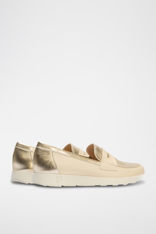Mocassins em couro nappa - Branco - Bege