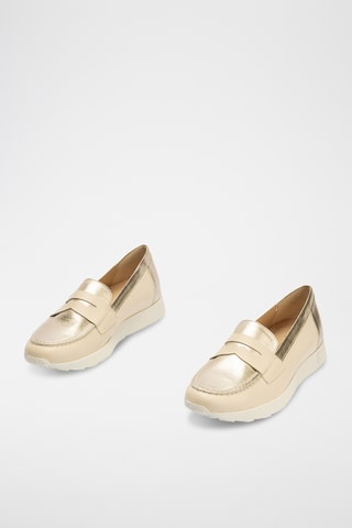 Mocassins em couro nappa - Branco - Bege