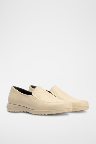 Mocassins em couro - Bege