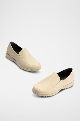 Mocassins em couro - Bege
