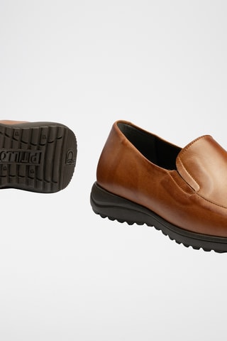 Mocassins em couro - Bege