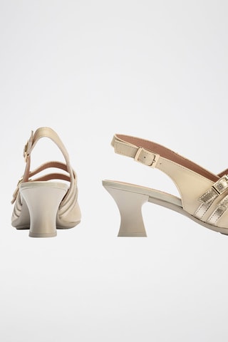 Babies de salto em couro nappa - Bege - Bege