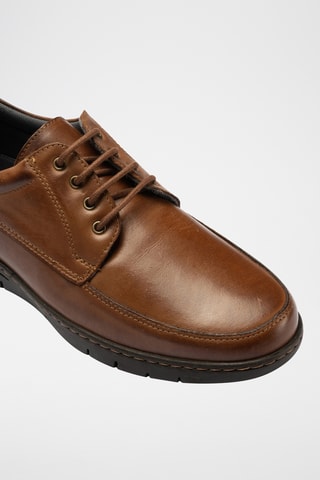 Derbies em couro - Castanho