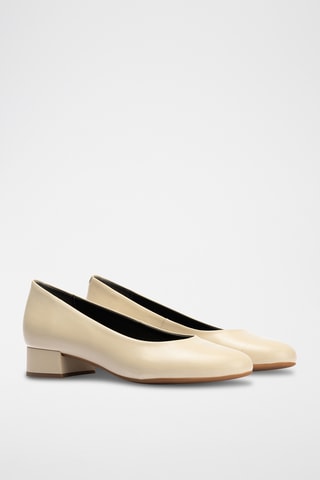 Sapatos de salto em couro - Bege