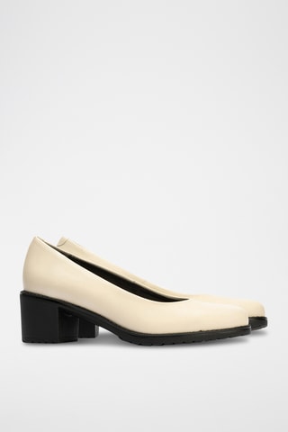 Sapatos de salto em couro - Bege