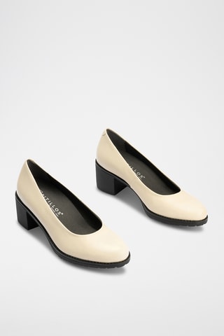 Sapatos de salto em couro - Bege