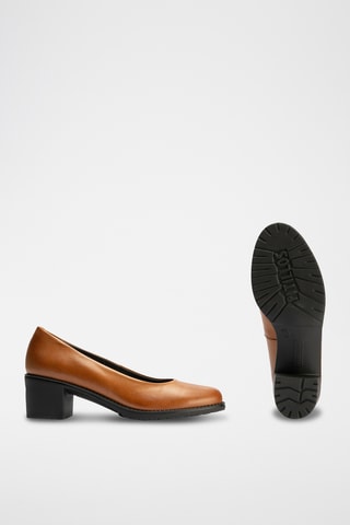 Sapatos de salto em couro - Bege