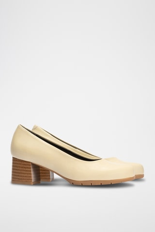 Sapatos de salto em couro - Bege