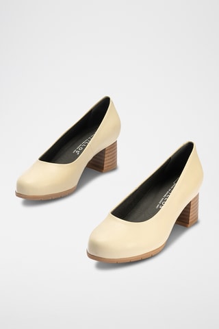 Sapatos de salto em couro - Bege