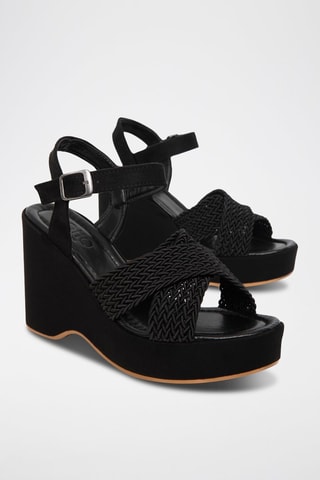 Sandali con zeppa - Nero