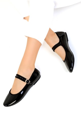 Ballerine in vernice - Nero