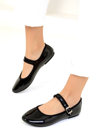 Ballerine in vernice - Nero
