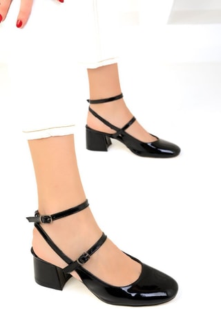Scarpe baby con tacco in vernice - Nero