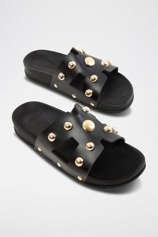 Ciabatte in pelle - Nero