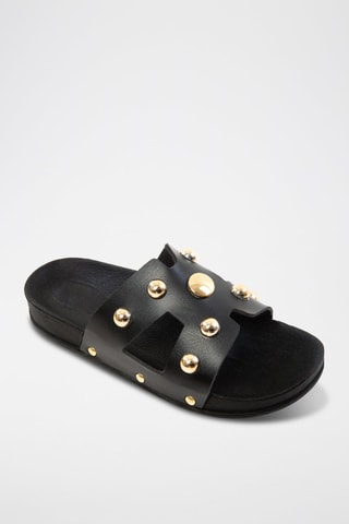 Ciabatte in pelle - Nero