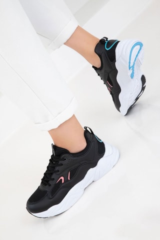 Sneakers platform - Nero e rosa