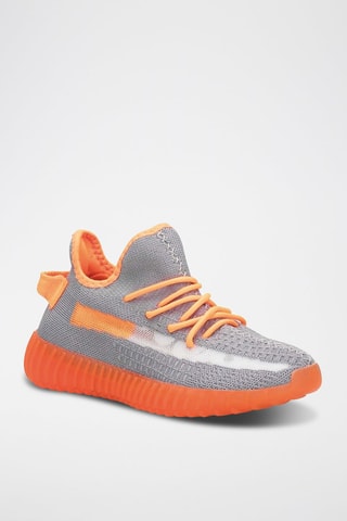 Sneakers alte - Grigio e arancione