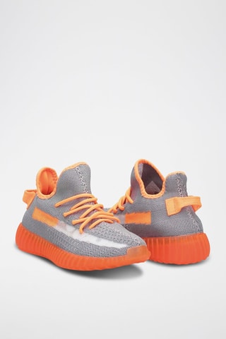 Sneakers alte - Grigio e arancione