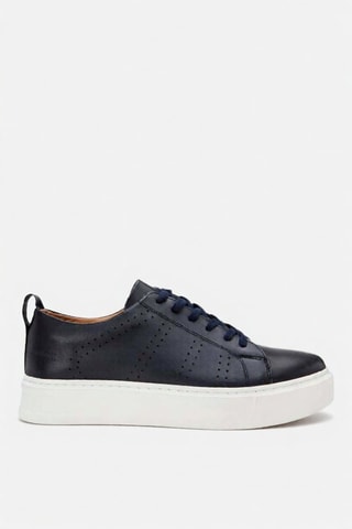 Sneakers platform in pelle - Navy