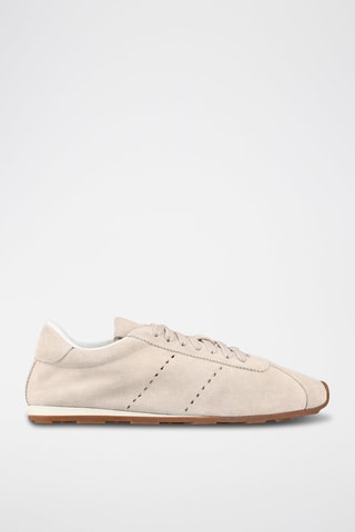 Sneakers in pelle scamosciata - Ecrù