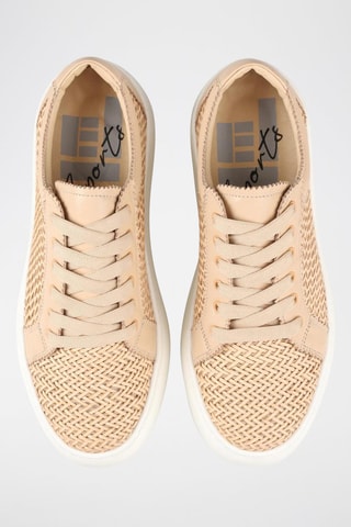 Sneakers platform in pelle - Beige
