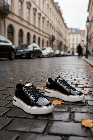 Sneakers in vernice - Nero