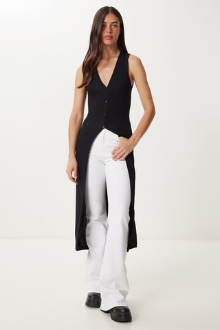Gilet lungo - Nero