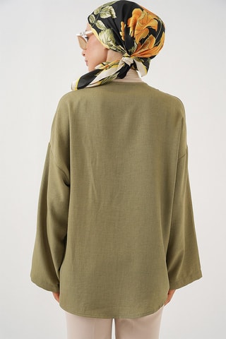 Kimono in lino - Kaki