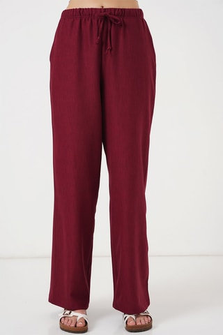 Pantaloni in lino - Bordeaux