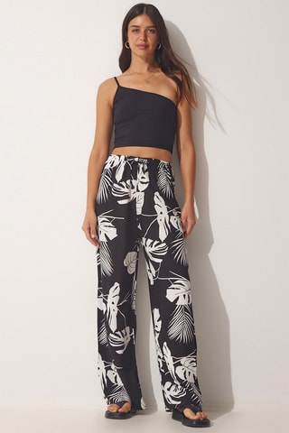 Pantaloni wide legs - Nero