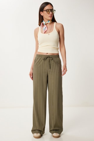 Pantaloni wide legs - Kaki