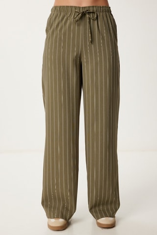 Pantaloni wide legs - Kaki