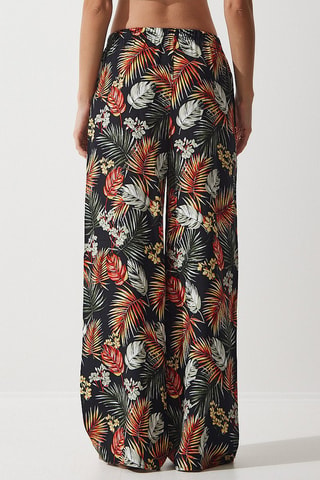 Pantaloni palazzo - Nero e rosso mattone