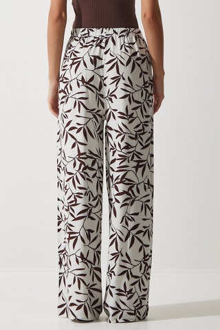 Pantaloni palazzo - Ecrù e marrone