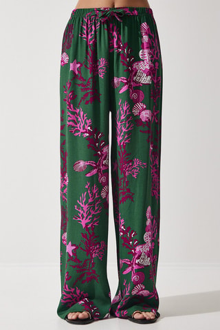 Pantaloni palazzo - Verde scuro