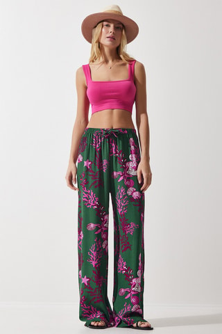 Pantaloni palazzo - Verde scuro