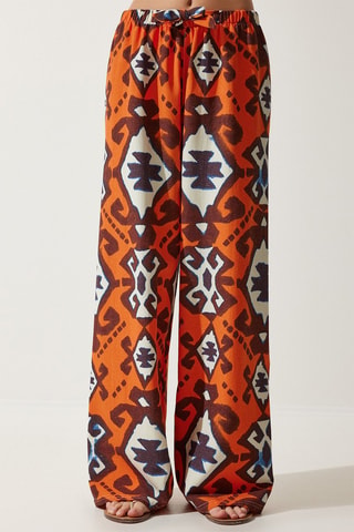Pantaloni palazzo lino - Arancione