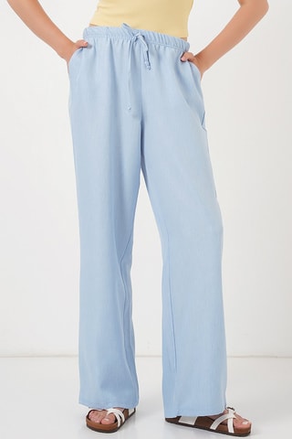 Pantaloni wide legs - Celeste